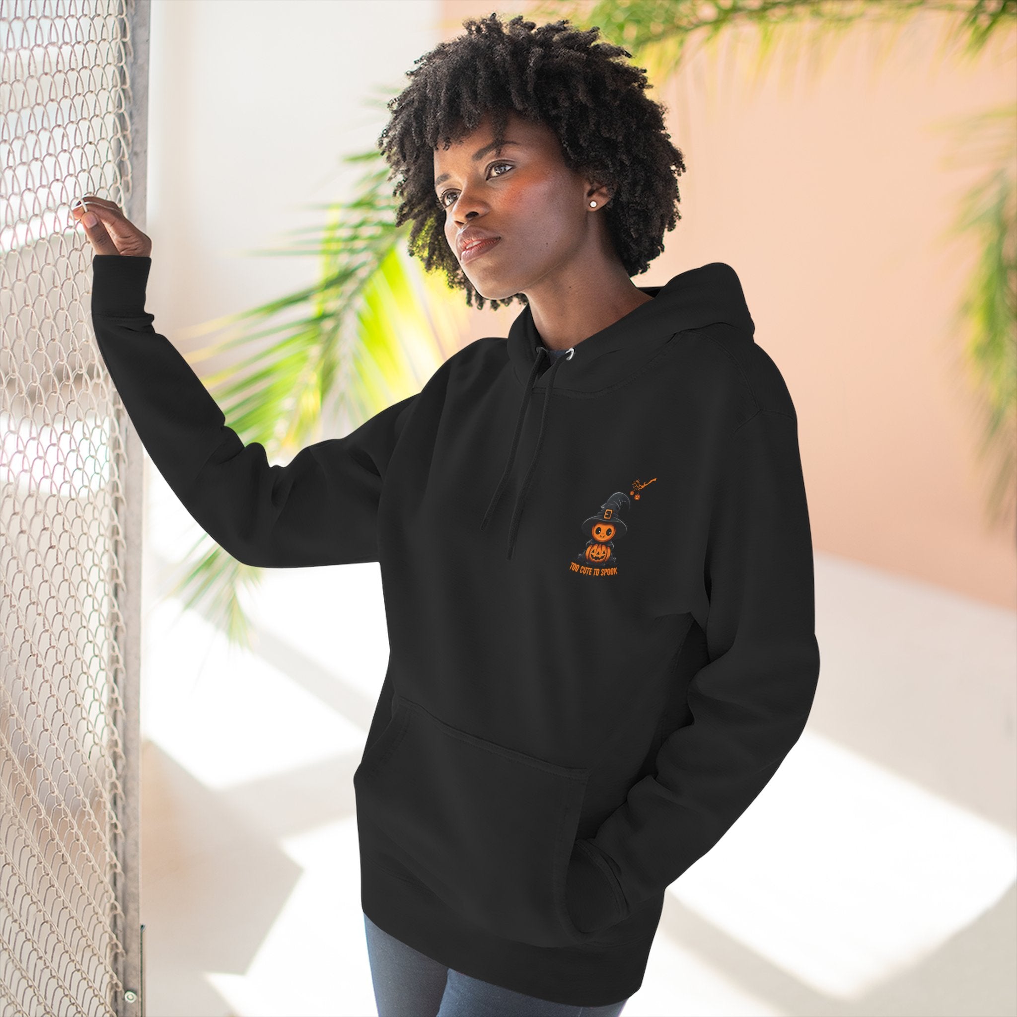 Too Cute To Spook - Three-Panel Fleece Hoodie, Premium Women's Hoodie