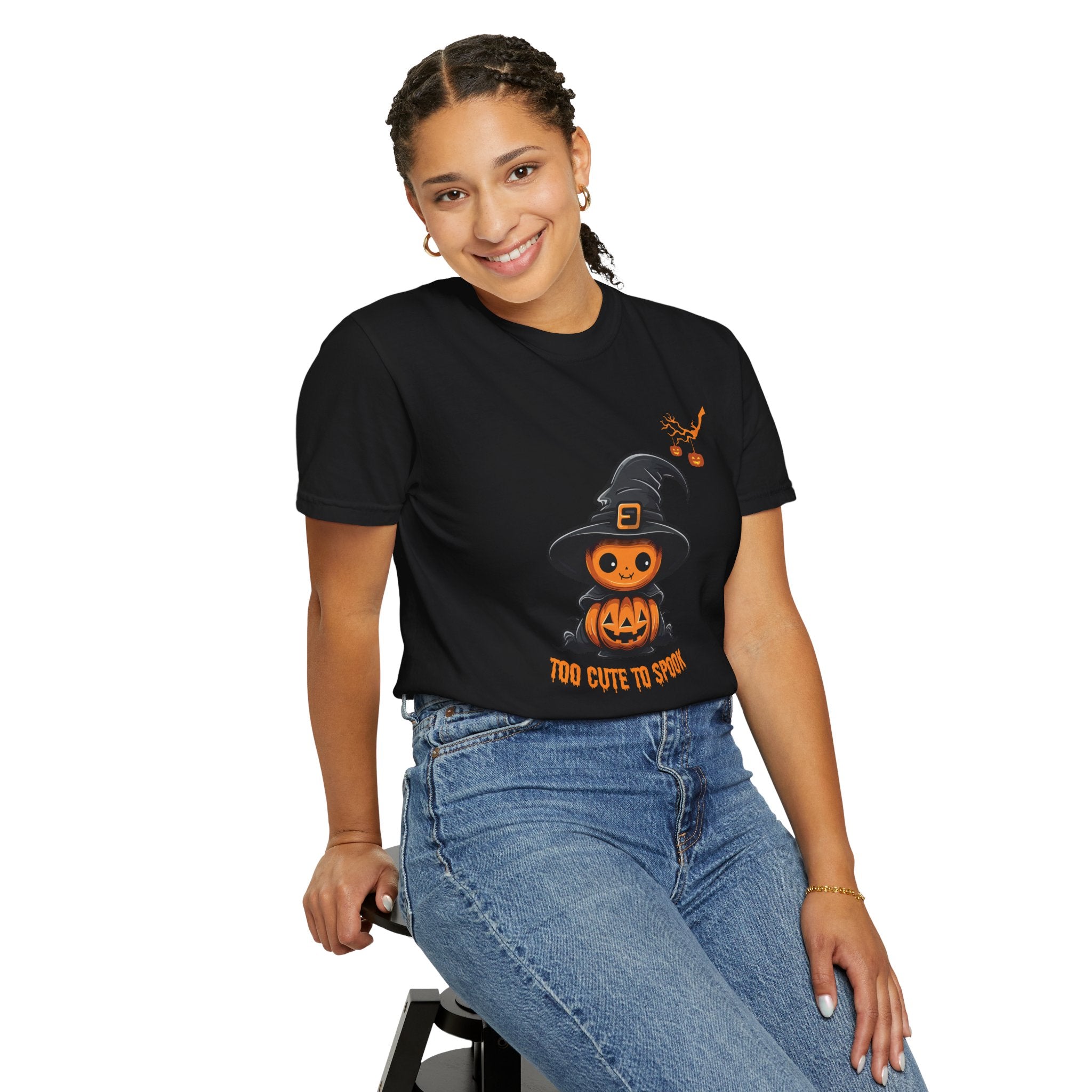 Halloween Pumpkin Fall Comfort Colors 1717 Graphic Tee – Cozy Halloween Shirt for Women