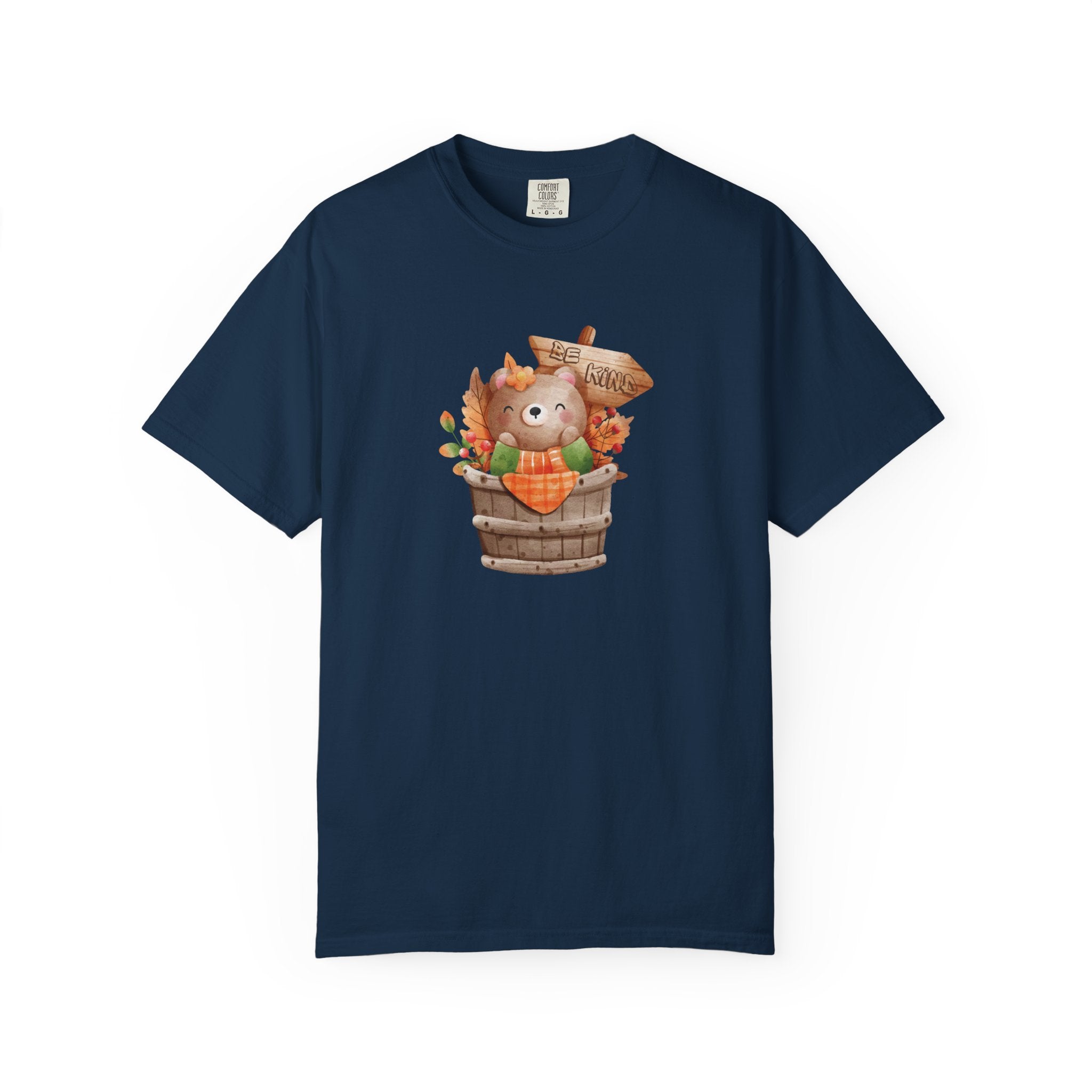 Be Kind Autumn Bear Comfort Colors Shirt | Fall Graphic Tee | Cozy Vintage Aesthetic Women's T-Shirt