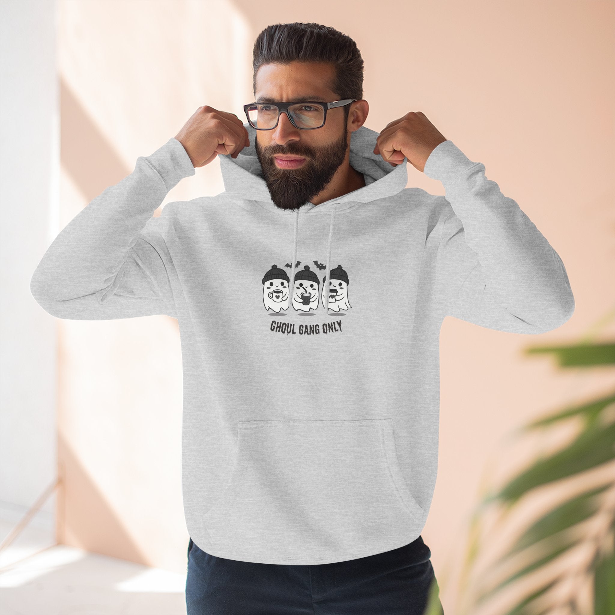 Ghoul Gang Only – Three-Panel Fleece Hoodie | Cozy Halloween Ghost Pullover, Men's Hoodie