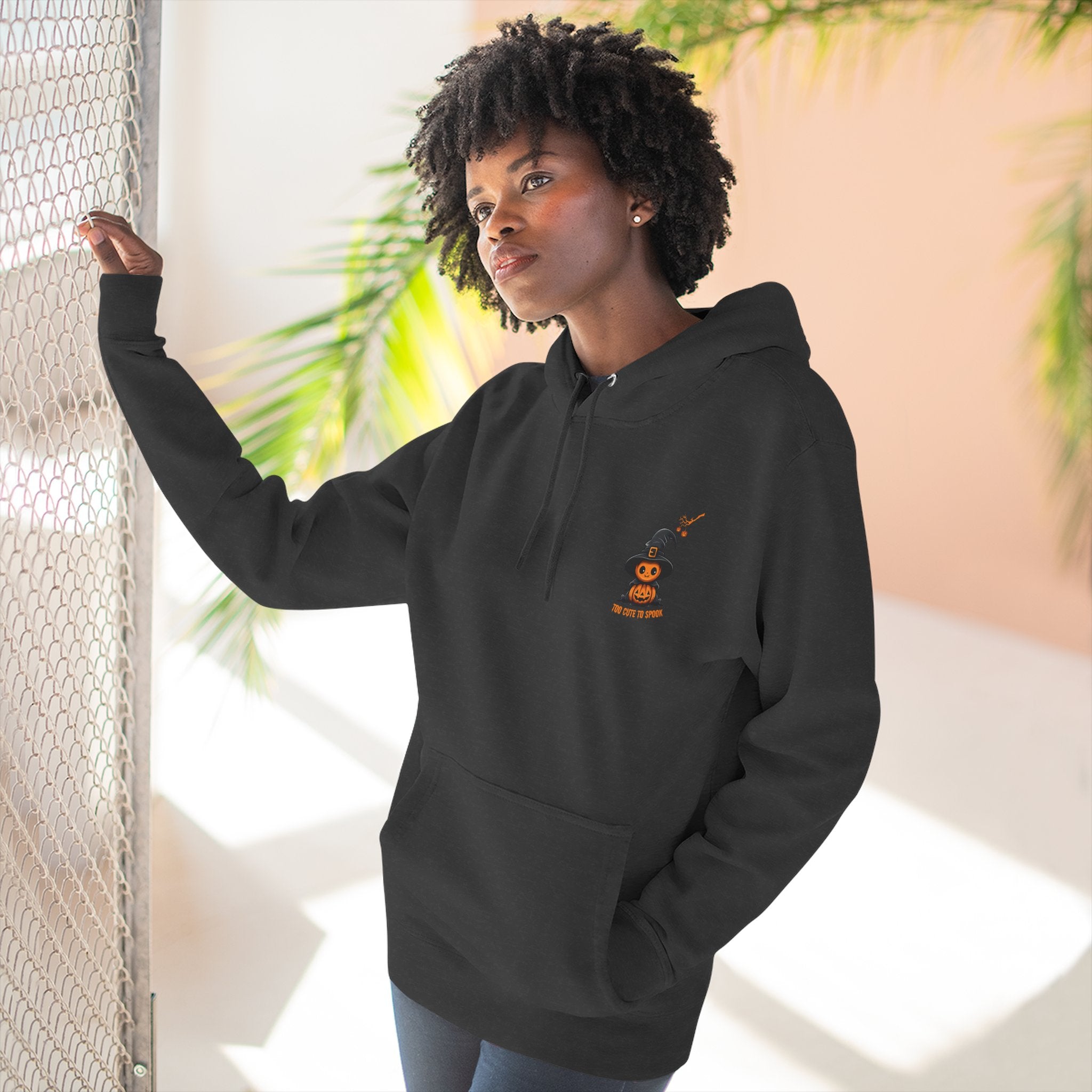 Too Cute To Spook - Three-Panel Fleece Hoodie, Premium Women's Hoodie
