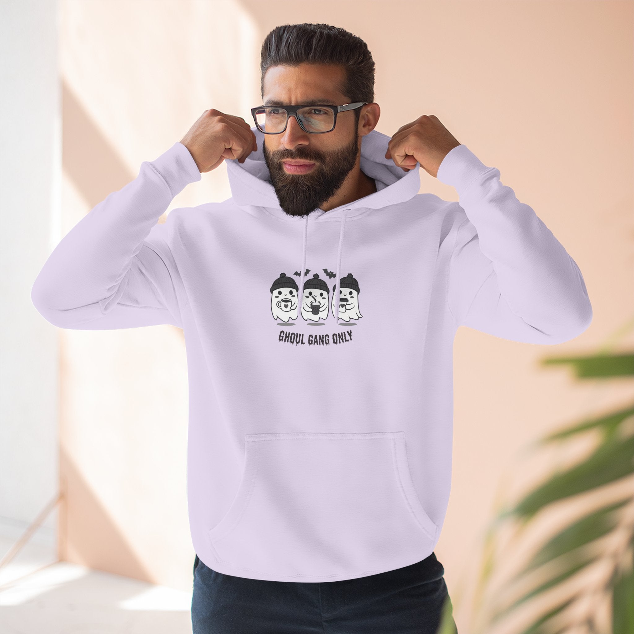 Ghoul Gang Only – Three-Panel Fleece Hoodie | Cozy Halloween Ghost Pullover, Men's Hoodie