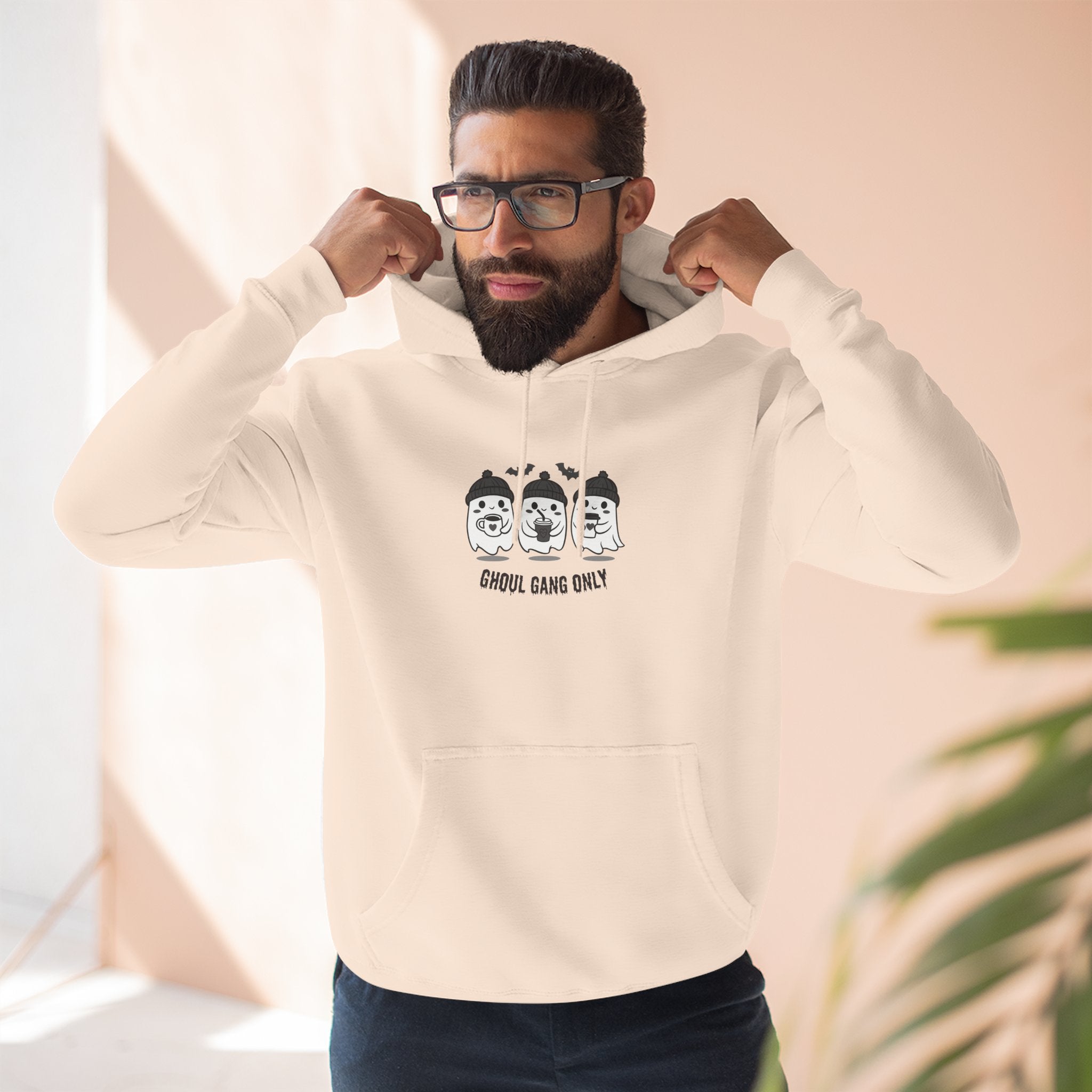 Ghoul Gang Only – Three-Panel Fleece Hoodie | Cozy Halloween Ghost Pullover, Men's Hoodie
