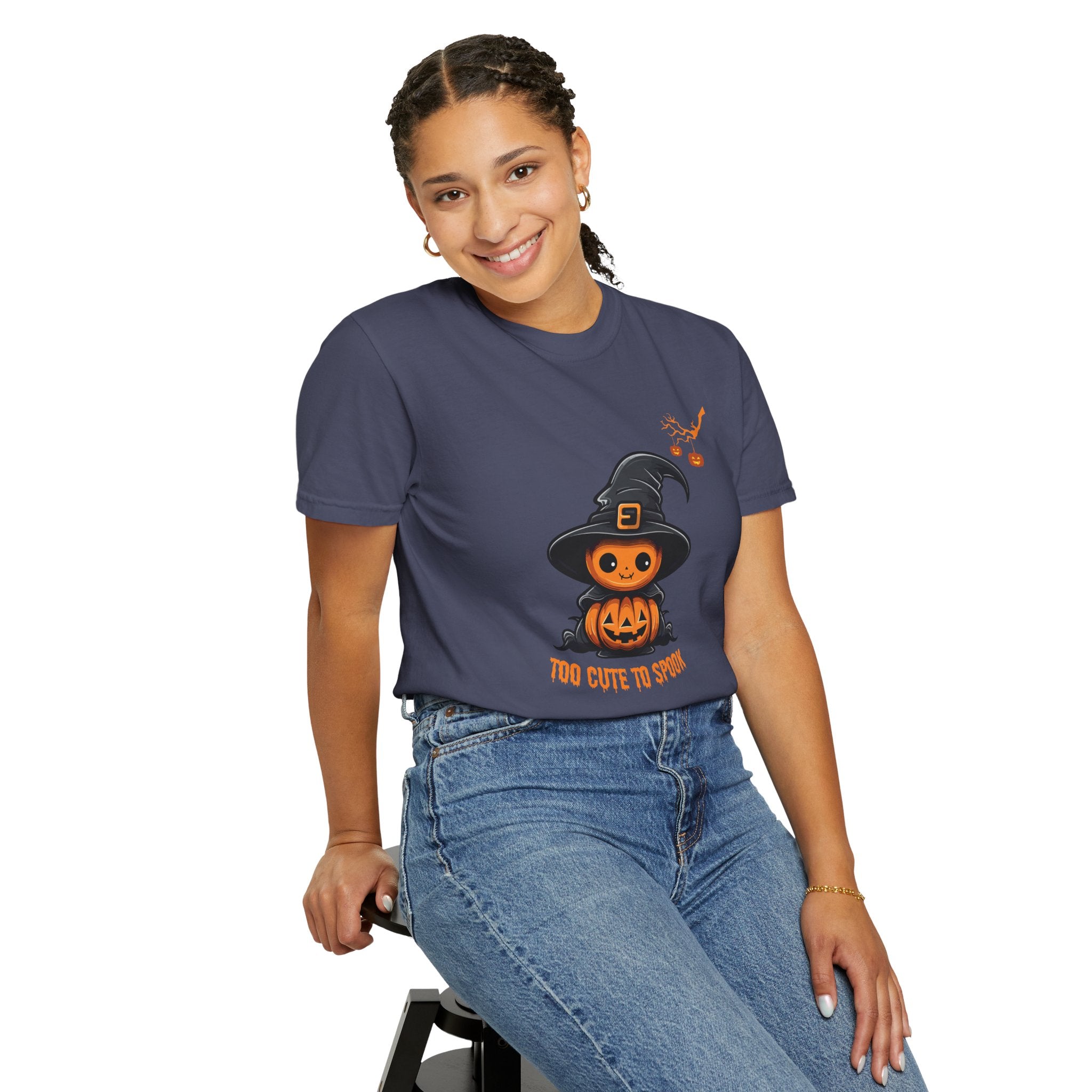Halloween Pumpkin Fall Comfort Colors 1717 Graphic Tee – Cozy Halloween Shirt for Women