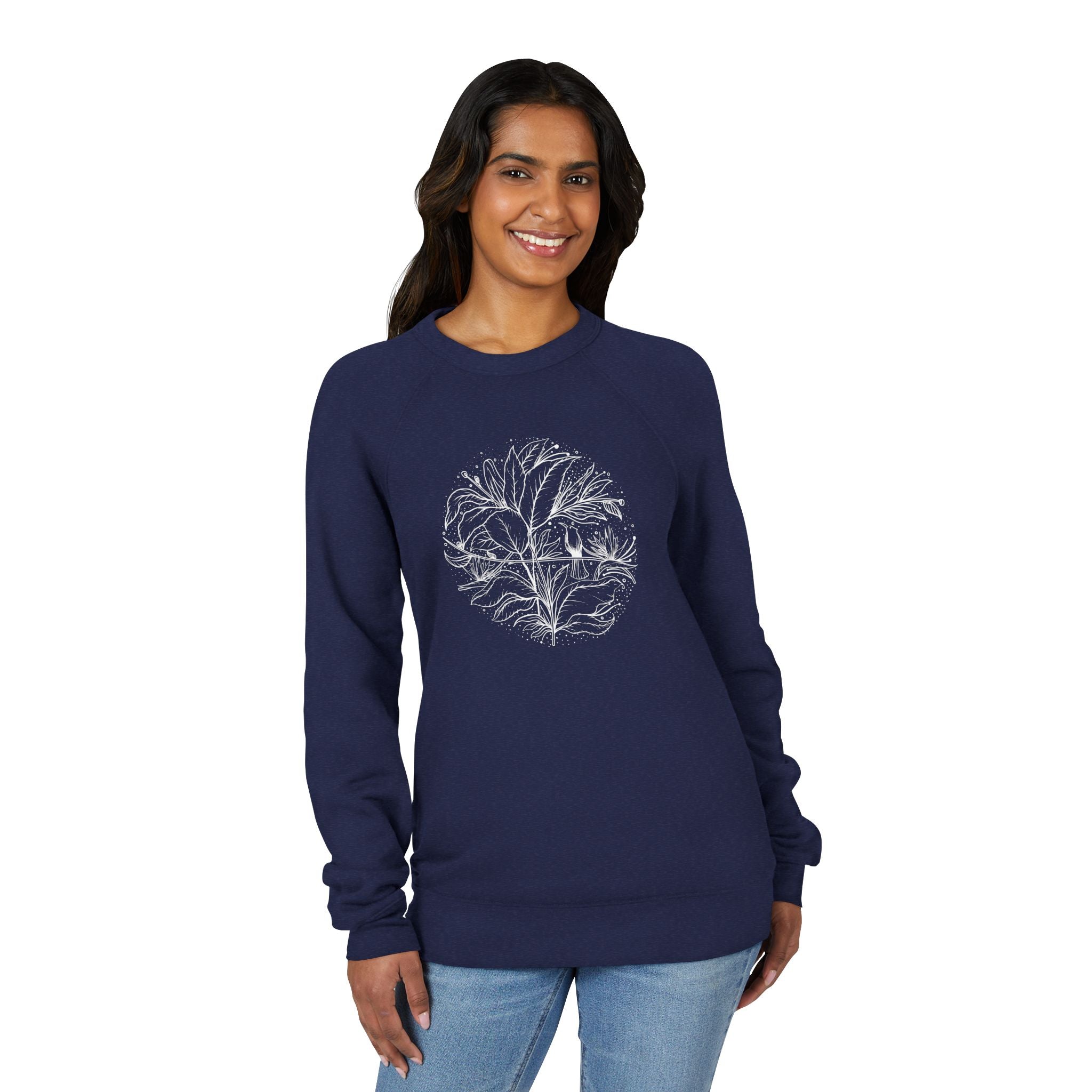 Wildflower Hummingbird Women's Sweatshirt – Floral Nature Lover Sweater, Botanical Bird Top, Gift for Mom