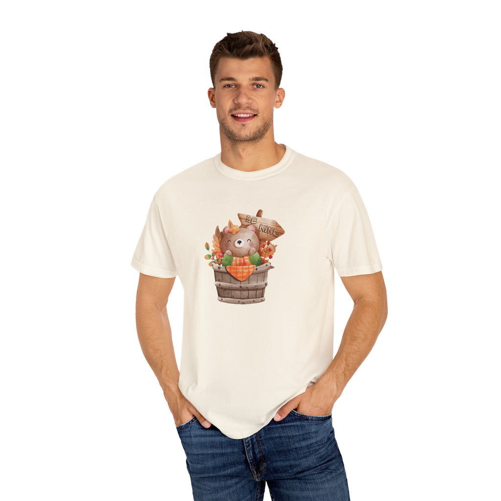 Be Kind Autumn Bear Comfort Colors Shirt | Fall Graphic Tee | Cozy Vintage Aesthetic Men's T-Shirt