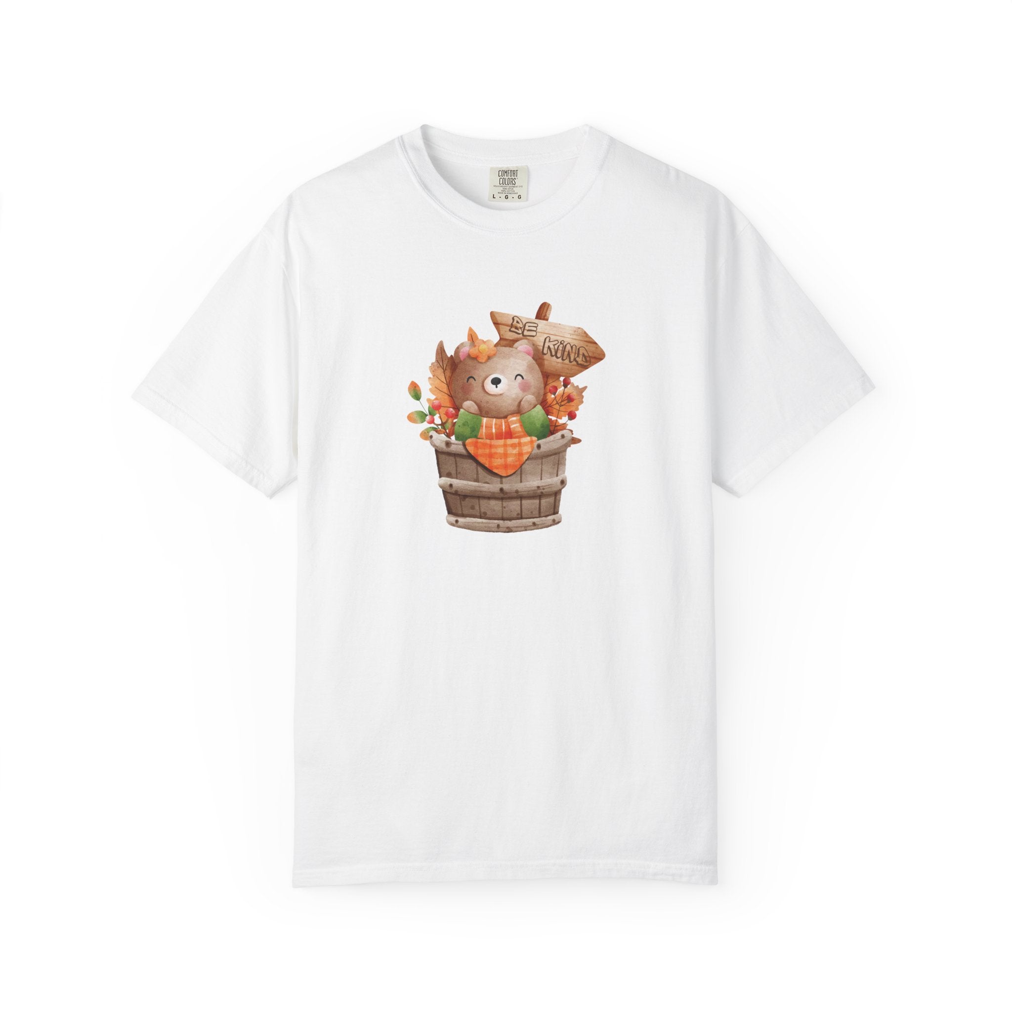 Be Kind Autumn Bear Comfort Colors Shirt | Fall Graphic Tee | Cozy Vintage Aesthetic Women's T-Shirt