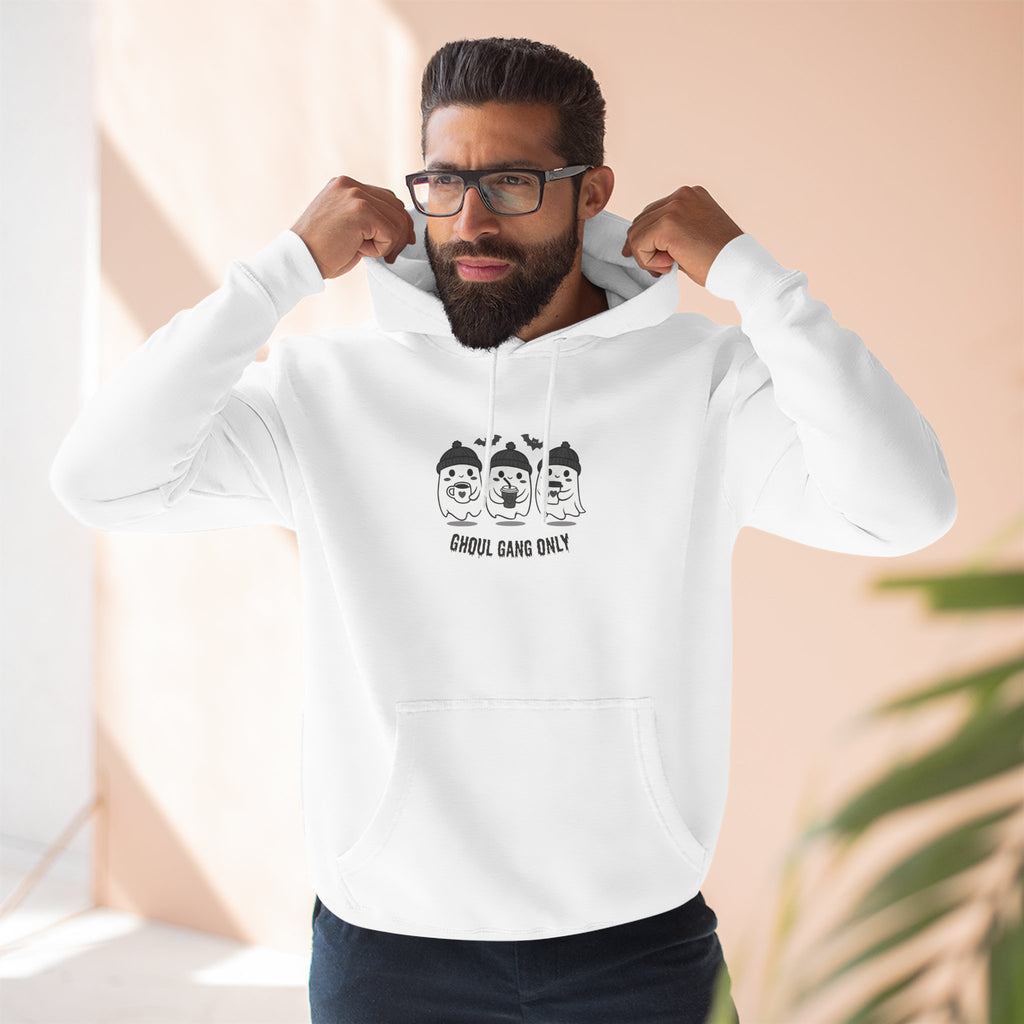 Ghoul Gang Only – Three-Panel Fleece Hoodie | Cozy Halloween Ghost Pullover, Men's Hoodie