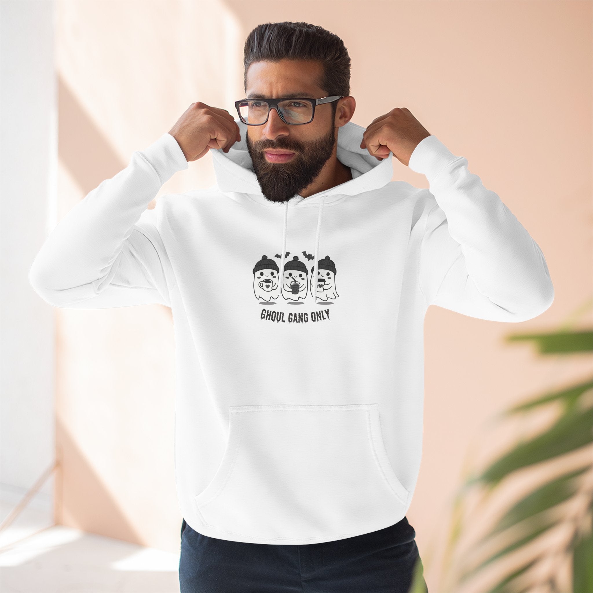 Ghoul Gang Only – Three-Panel Fleece Hoodie | Cozy Halloween Ghost Pullover, Men's Hoodie