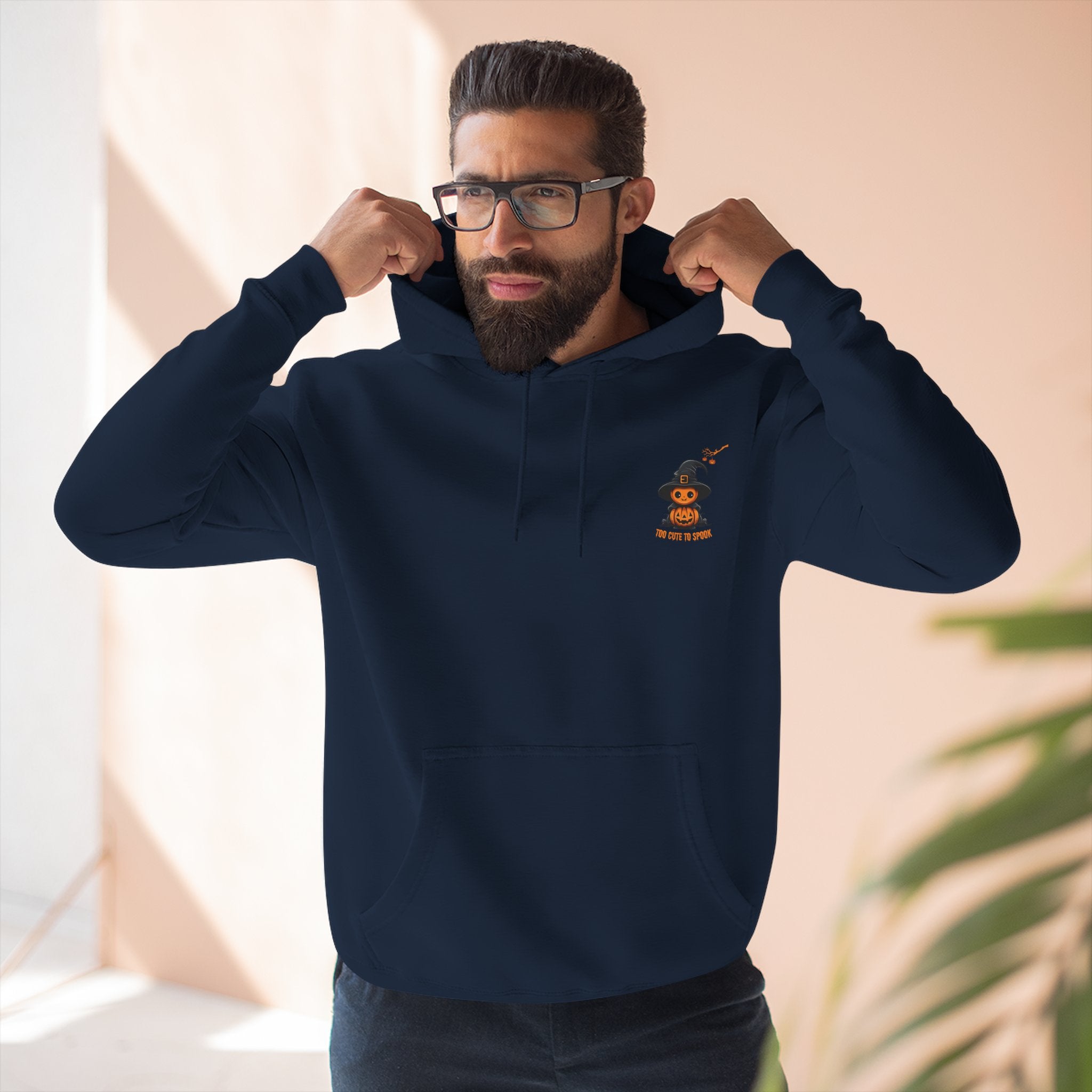 Too Cute To Spook - Three-Panel Fleece Hoodie, Premium Men's Hoodie