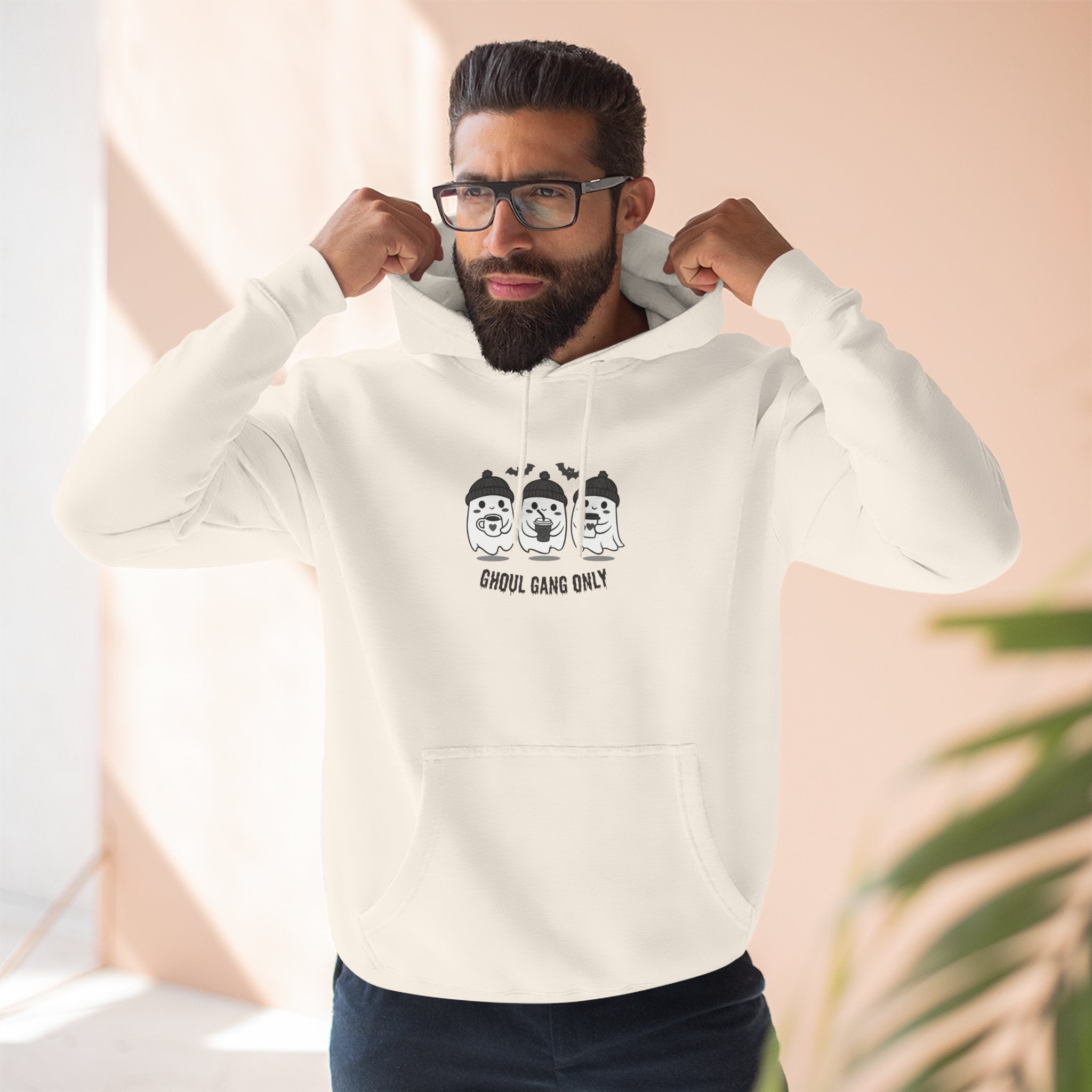 Ghoul Gang Only – Three-Panel Fleece Hoodie | Cozy Halloween Ghost Pullover, Men's Hoodie