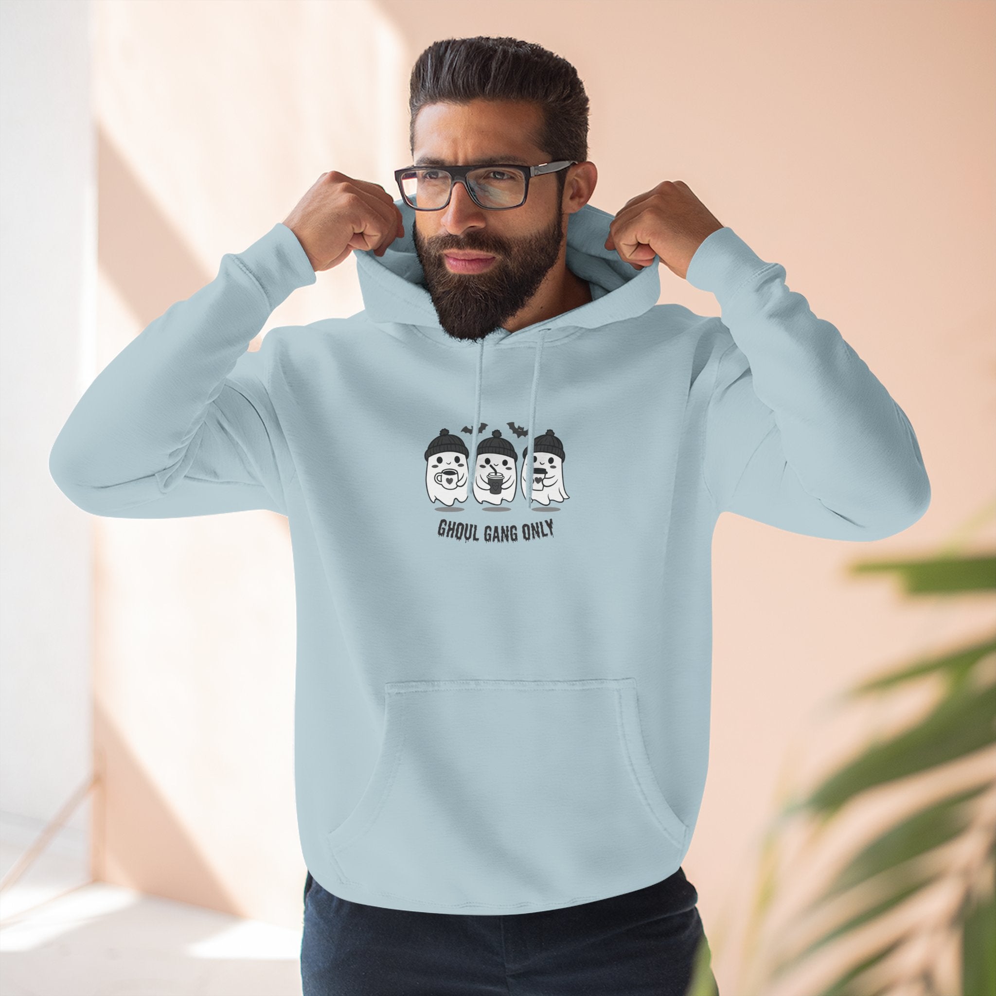Ghoul Gang Only – Three-Panel Fleece Hoodie | Cozy Halloween Ghost Pullover, Men's Hoodie